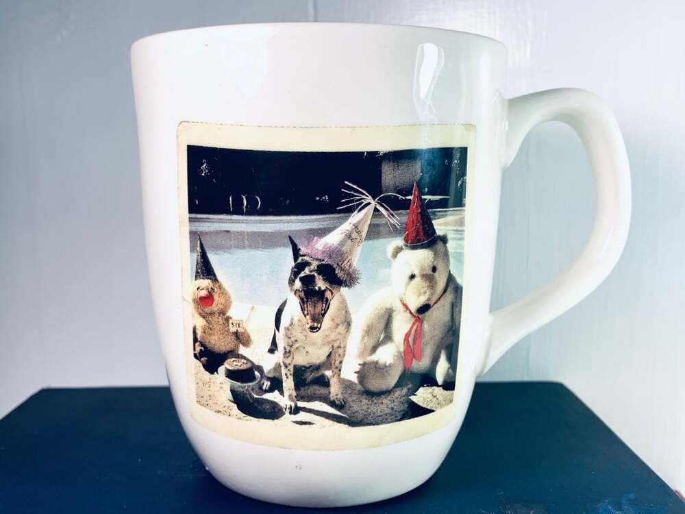 Rae Dunn Dog “Throw Yourself A Party” cup Mug